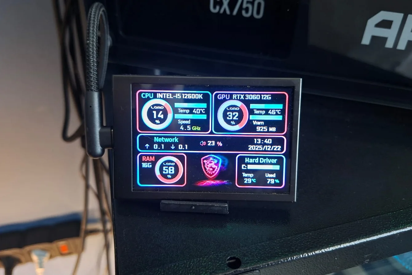Imagem de uma Tela secundaria 3.5 lcd ips
