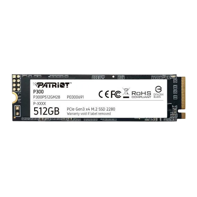 SSD Patriot P300 NVMe M.2 512GB PCIe Gen3 sem fundo