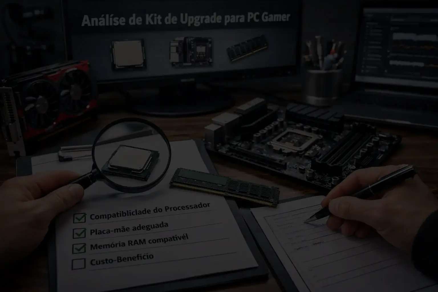 análise de kit de upgrade para PC gamer com foco em compatibilidade