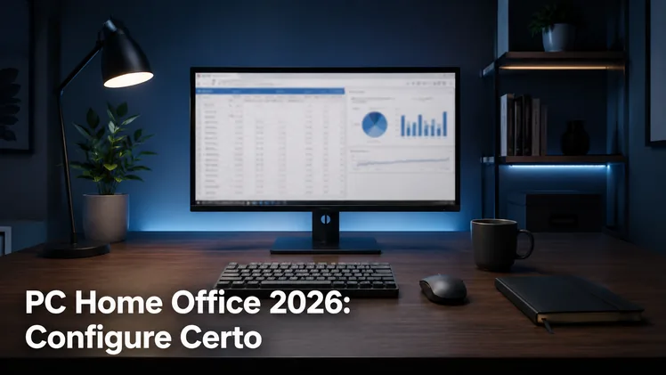 Setup de PC para home office em 2026: monitor, teclado e mesa organizada