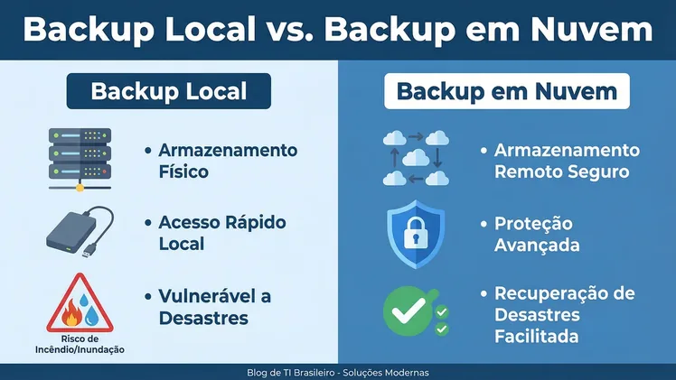 Comparativo entre backup local e backup em nuvem para pequenas empresas
