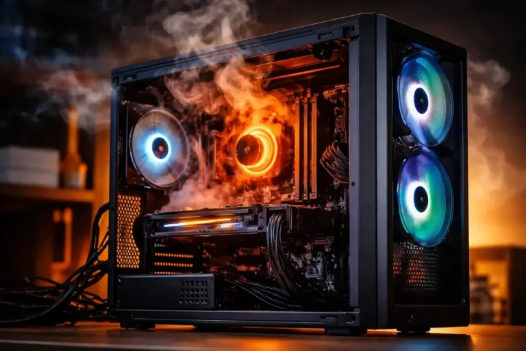 PC com superaquecimento interno e componentes aquecidos