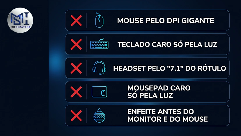 Cinco compras do setup gamer que pesam no bolso e quase nada no jogo, do mouse pelo DPI ao enfeite antes do monitor