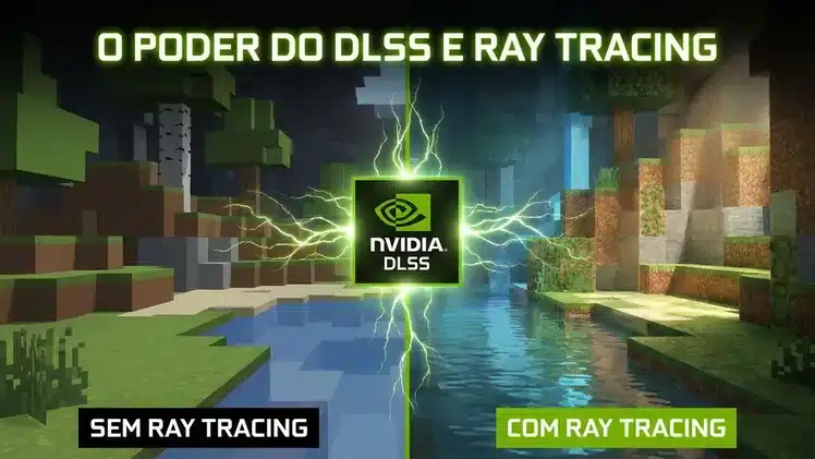 Comparação visual entre jogo com e sem Ray Tracing utilizando tecnologia NVIDIA DLSS. Rx 6600 vs rtx 3050