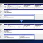 Gerenciamento de Disco do Windows 11 antes e depois de particionar: a unidade H: de 29 GB vira H: com 19 GB e uma partição nova de 9,76 GB